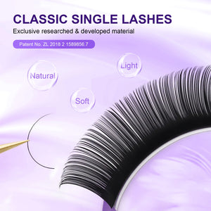 Extensions de Cils Individuelles NAGARAKU — Noir Mat, Faites Main, Courbure C/CC/D/DD