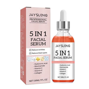 Sérum Visage 5-en-1 Anti-Âge – Vitamine C, Hydratant, Raffermissant & Réducteur de Pores