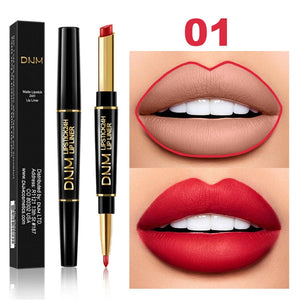 DNM Lippenstift & Lipliner – Doppelende, langanhaltend, 12 Farbtöne