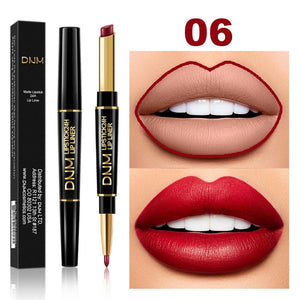 DNM Lippenstift & Lipliner – Doppelende, langanhaltend, 12 Farbtöne