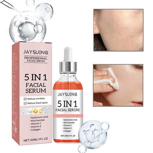 Sérum Visage 5-en-1 Anti-Âge – Vitamine C, Hydratant, Raffermissant & Réducteur de Pores