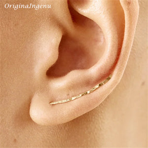 Boucles d’Oreilles Ear Cuff 925 Argent – Style Grillz Doré Martelé Fait Main