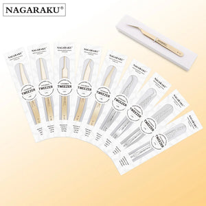 NAGARAKU Eyelash Extension Tweezers Makeup Stainless Steel Eyelash 3D accurate Clip